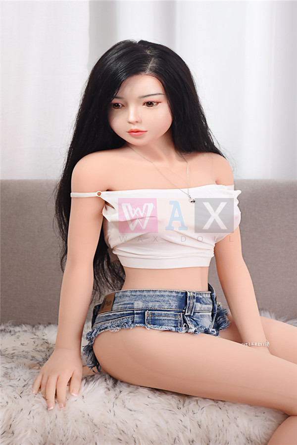 Annely - Silikon Kopf TPE Körper 140cm WAX Doll süßes Mädchen mit langen schwarzen Haaren